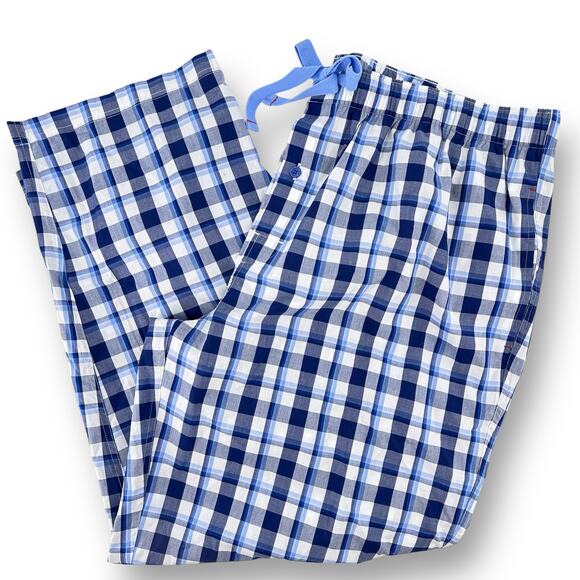 Roundtree & Yorke Other - Roundtree & Yorke Blue Plaid Check Pajama Lounge Pants Men's Size 4XB